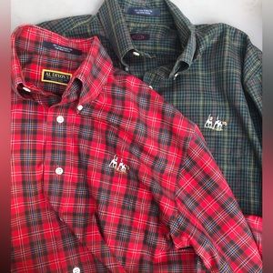 Al Dixsons + Overton Embroidered Hunting Dogs Button Up Shirt Combo Size M